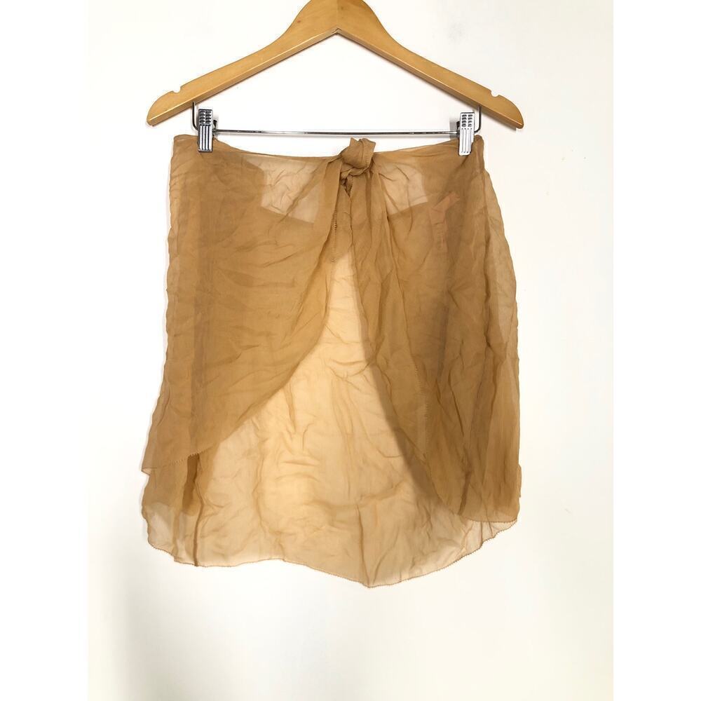 SKIMS Crinkle Silk Chiffon Cover Up Skirt in Ochre NWT Size 2X